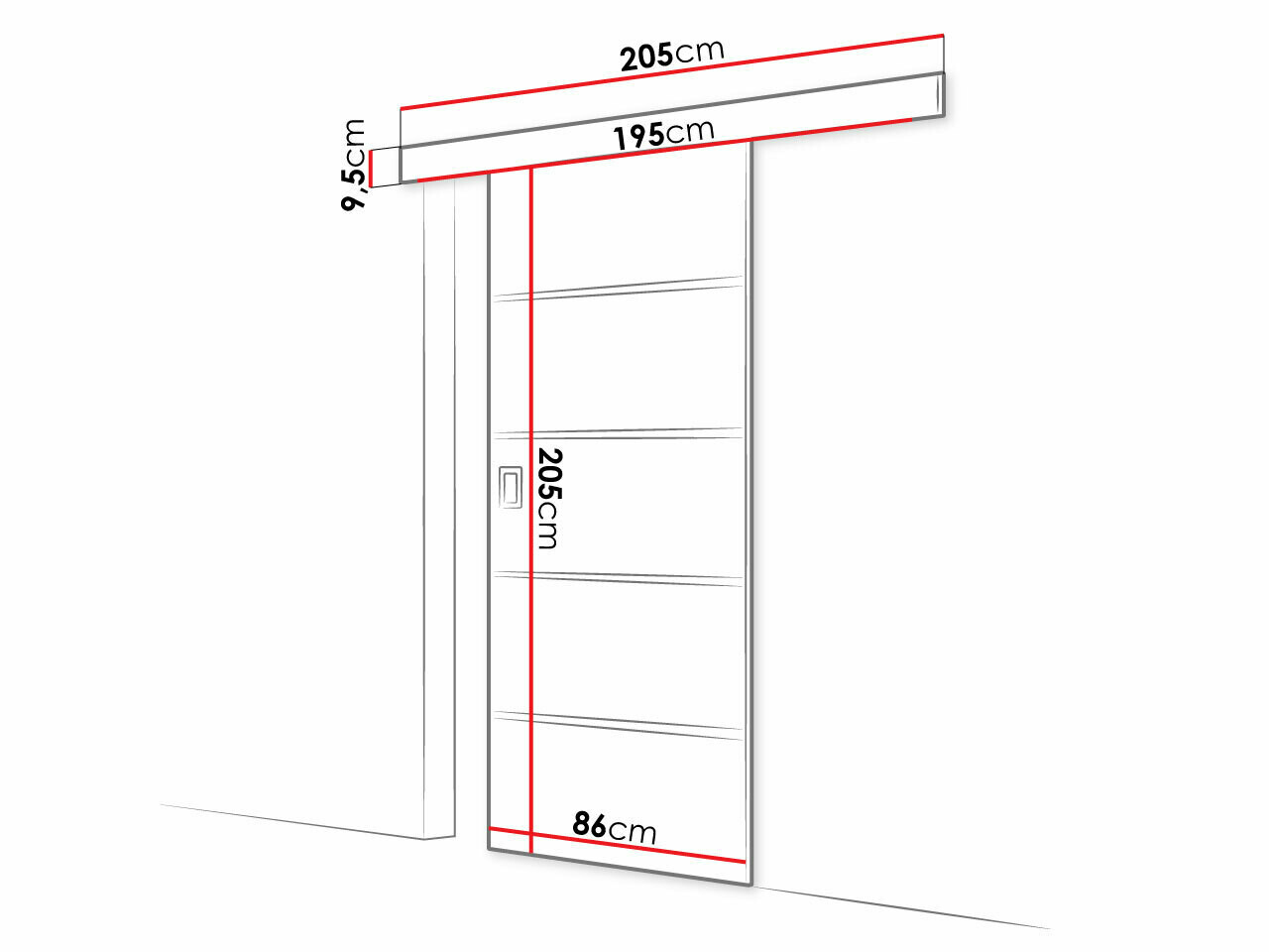 Schwebetür Dover 171 (Craft eichenholzoptik)