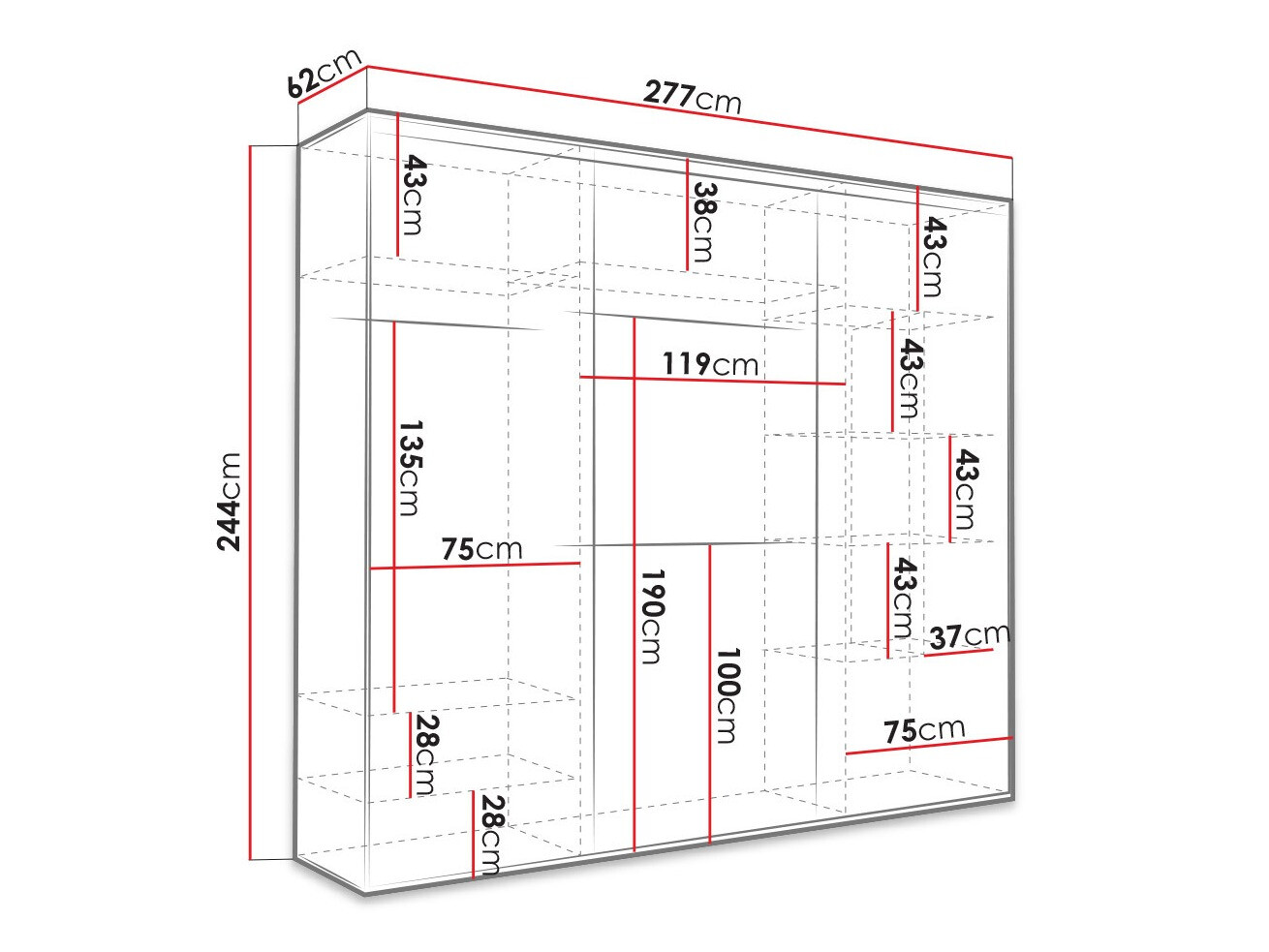 Kleiderschrank Murrieta 144