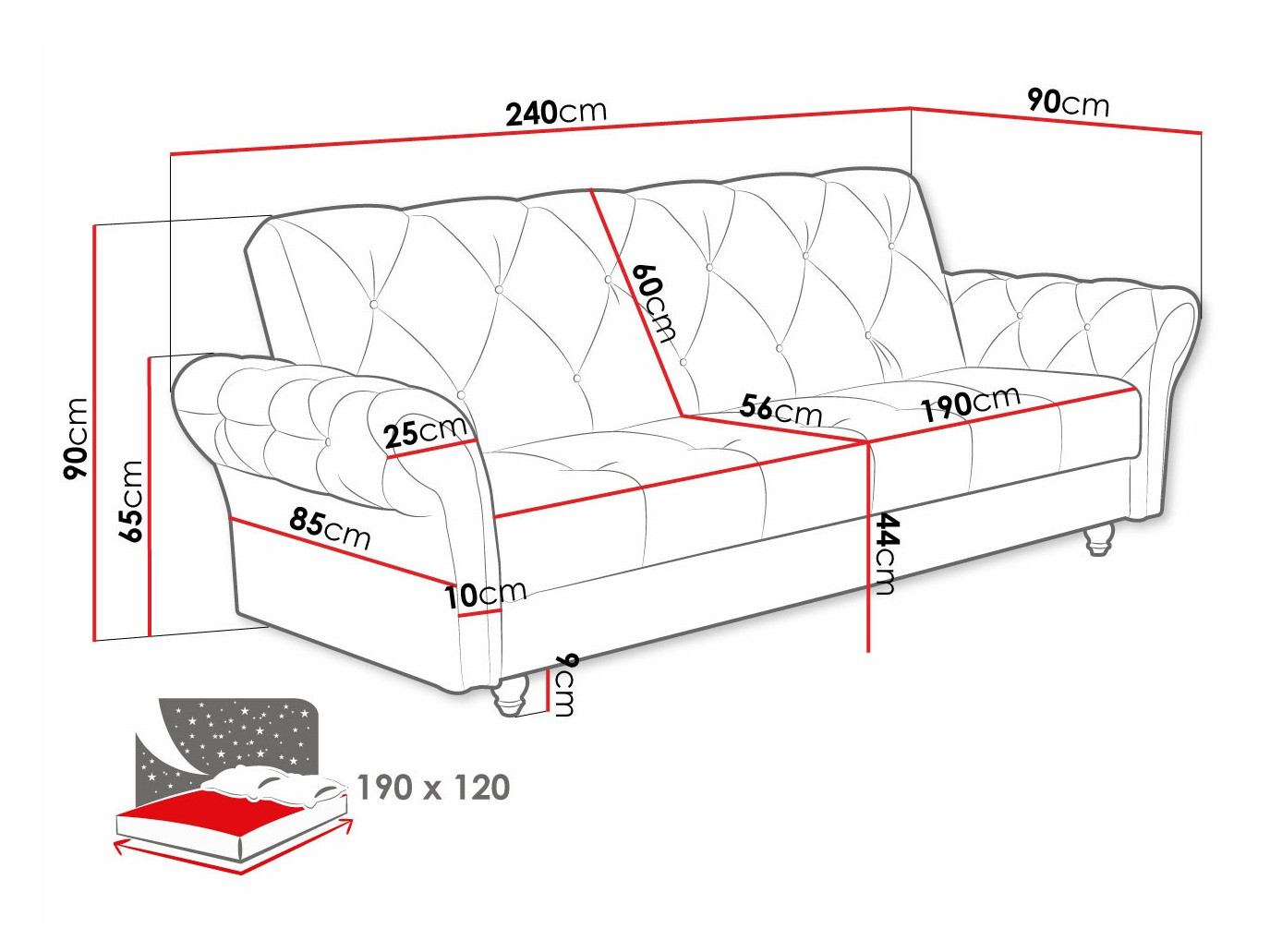 Schlafsofa Columbus 209 (Kronos 09)