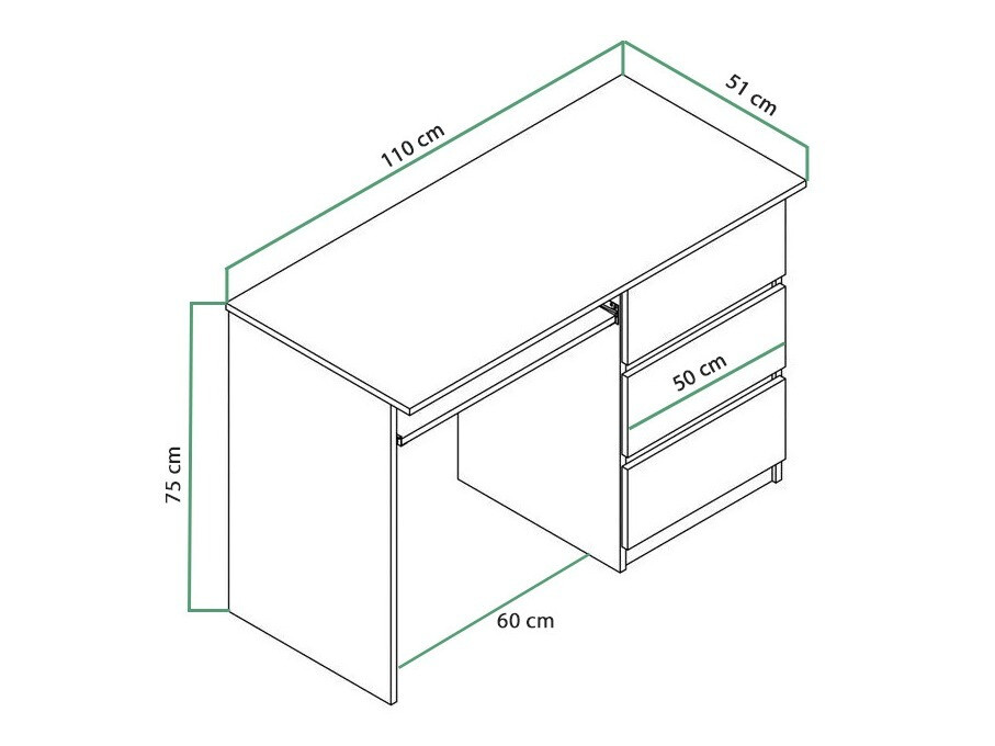 Bürotisch Cirdora 108 (Riviera eichenholzoptik)