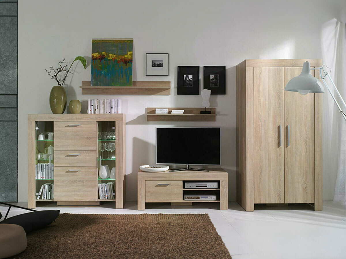 Wohnzimmer-Sets Melfeli 127 (Sonoma Eichenholzoptik)