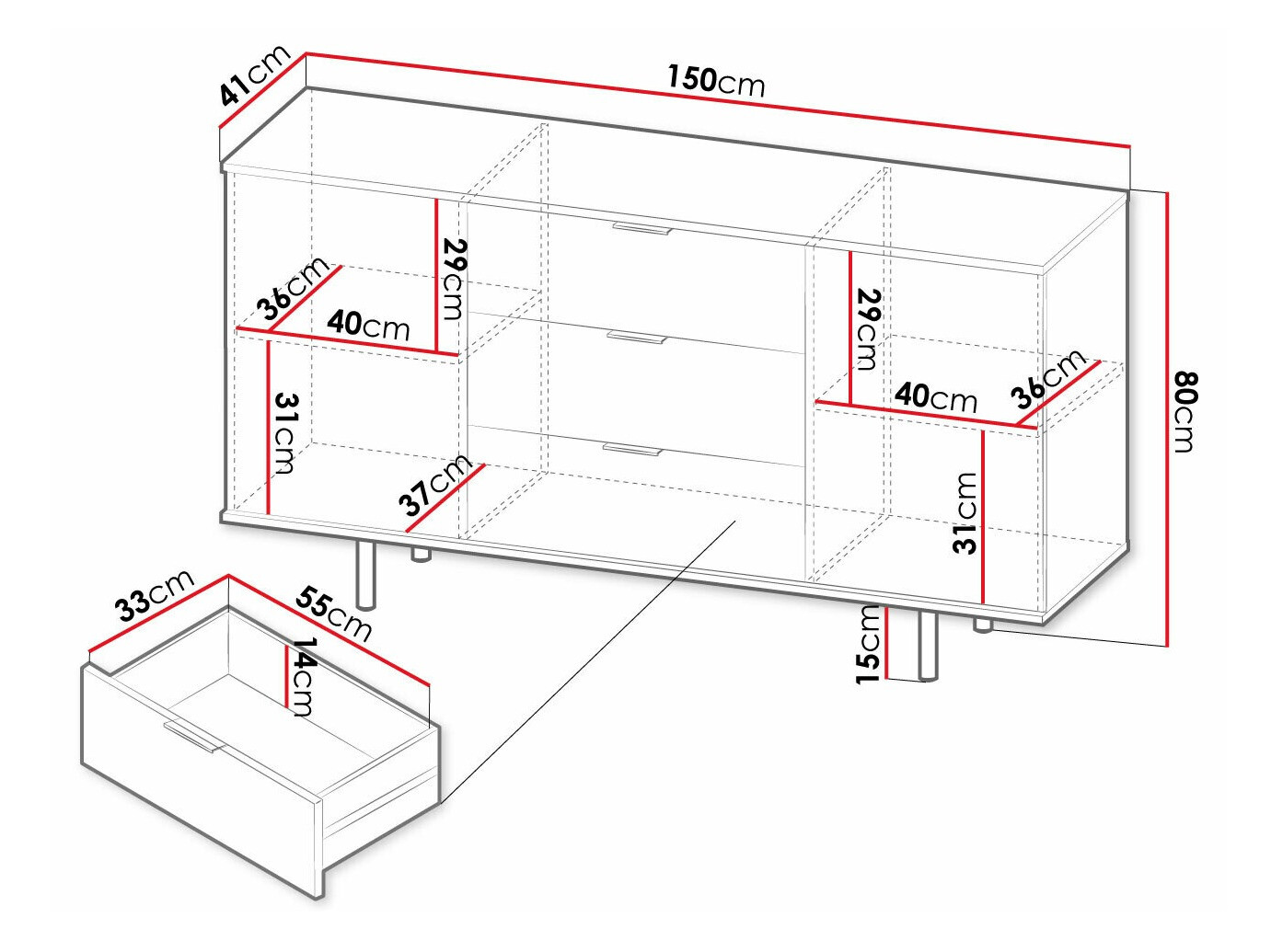 Kommoden Decus I (Kaschmir)