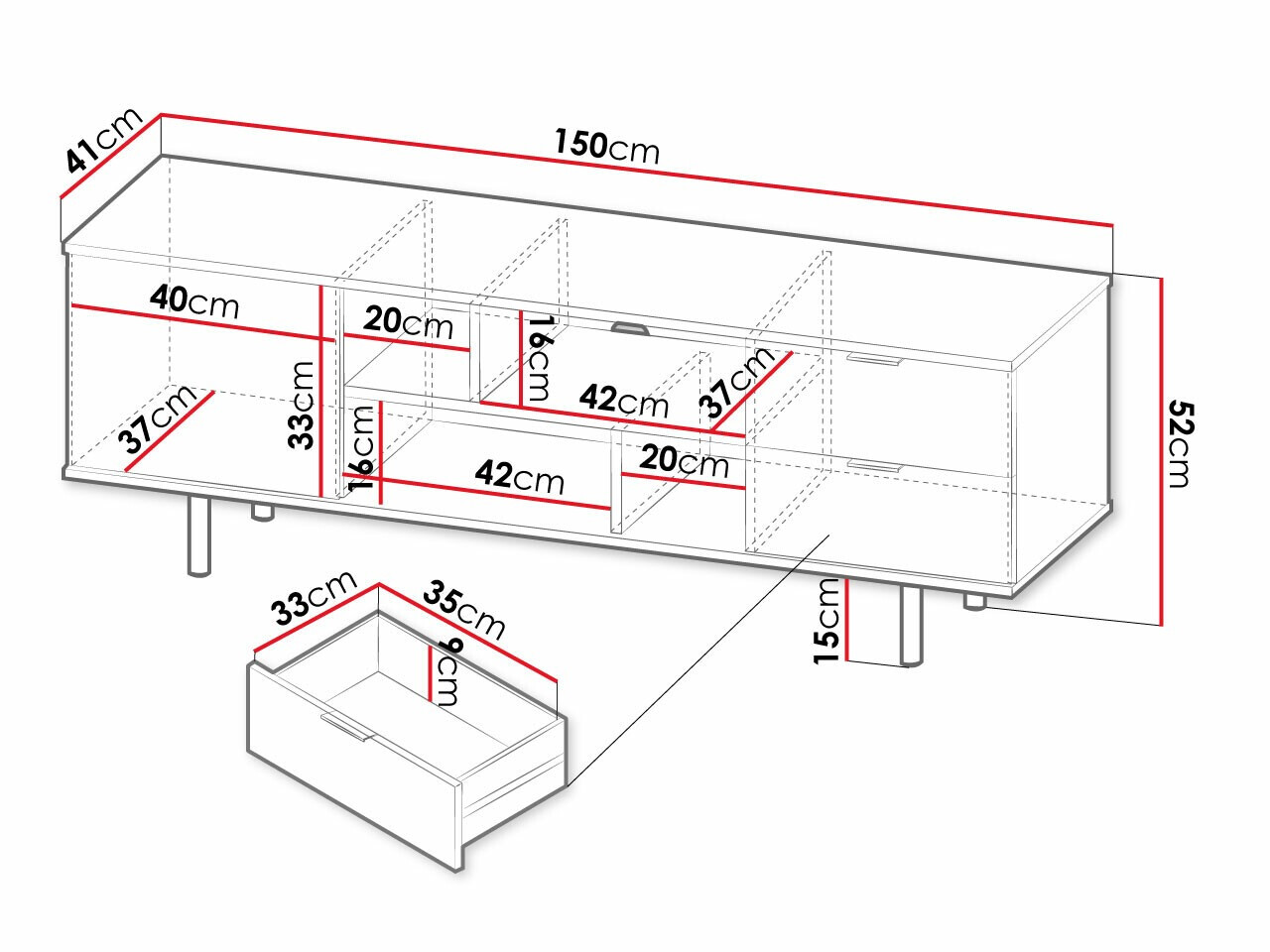 TV-Möbel Decus (Kaschmir)