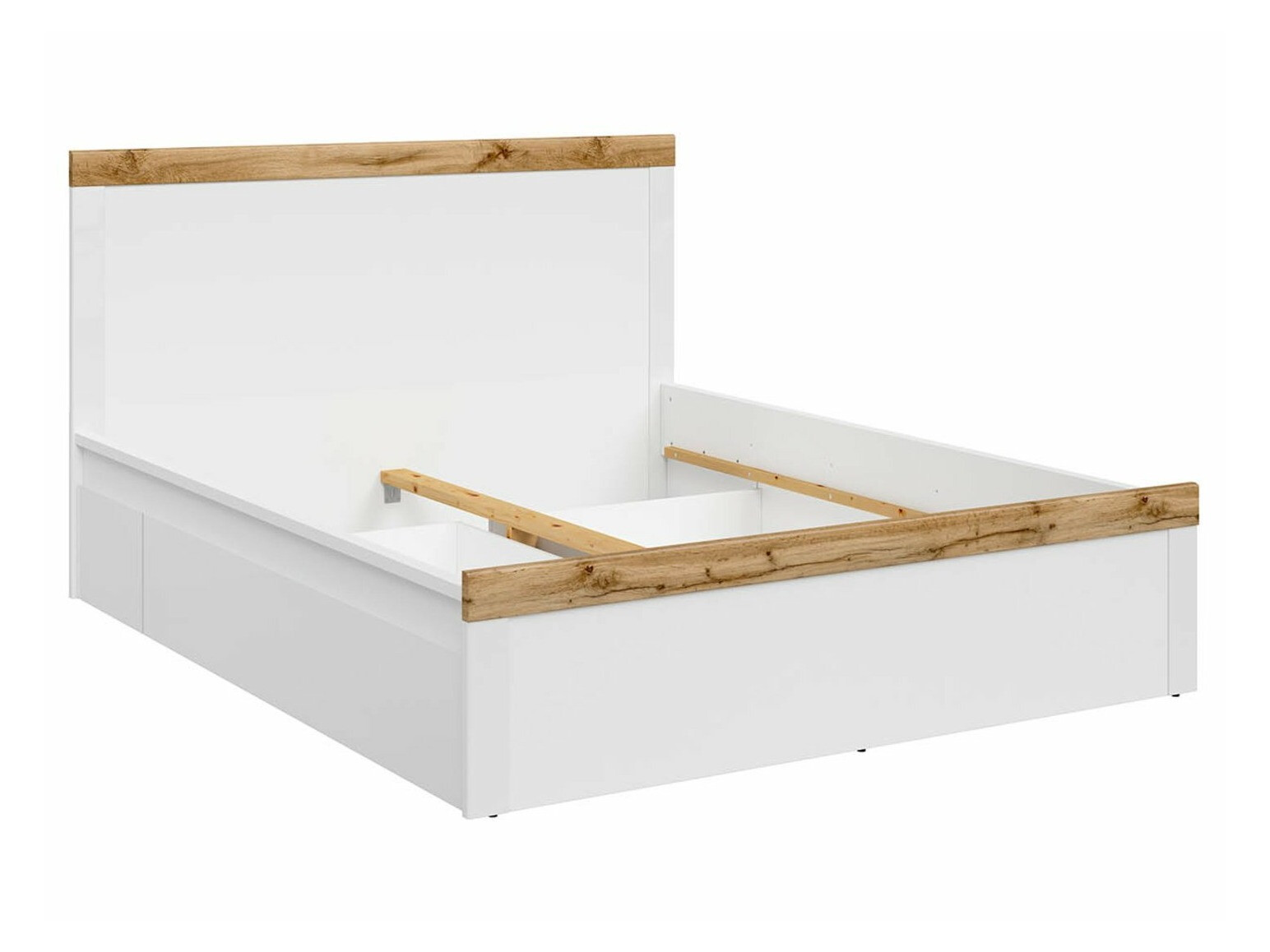 Bett Sonsoru 138 (Weiß + Eichenholzoptik)