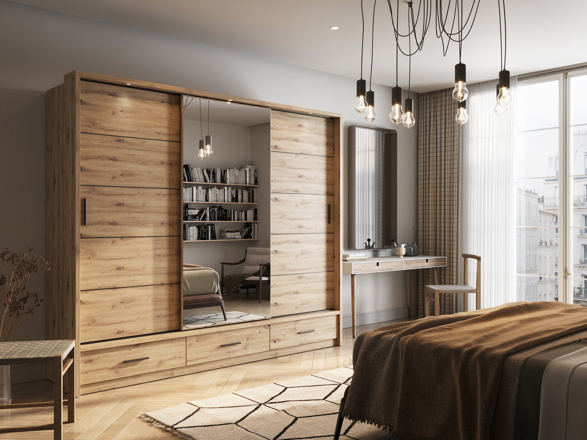 Kleiderschrank Fresno 100 (Artisan Eichenholzoptik)