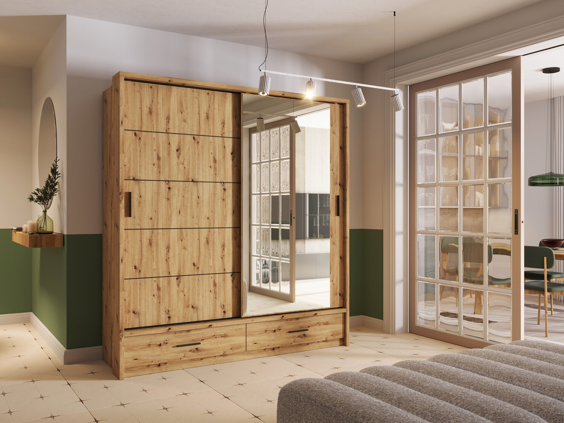 Kleiderschrank Fresno 104 (Artisan Eichenholzoptik)