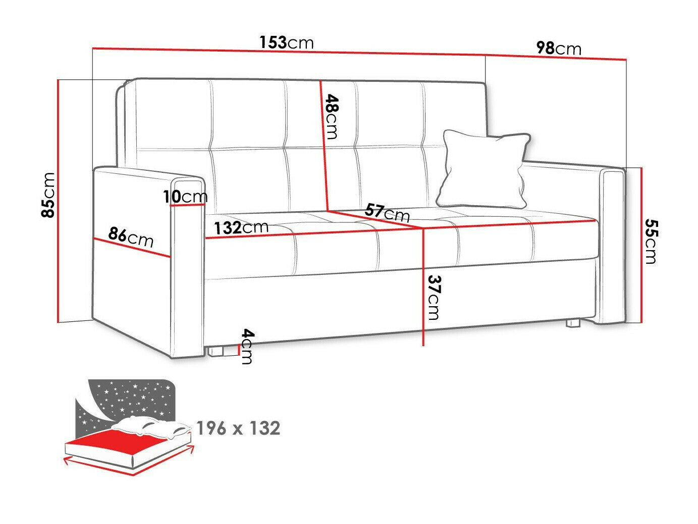 Schlafsofa Columbus 106 (Alova 36 + Alova 29)