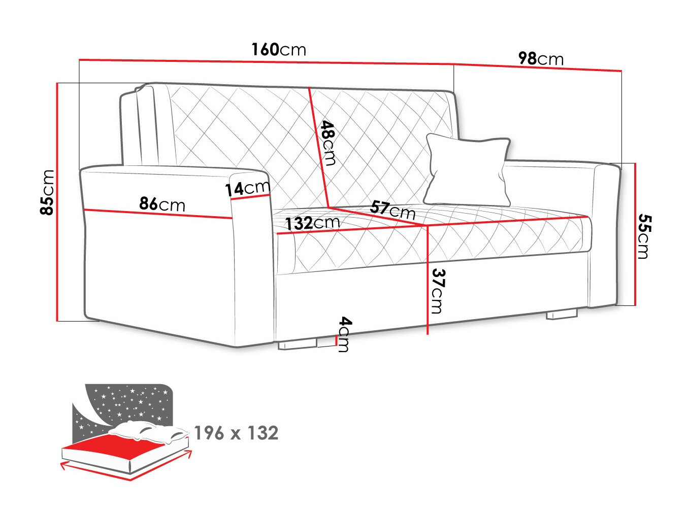 Schlafsofa Clarona III (Zanzibar 182)