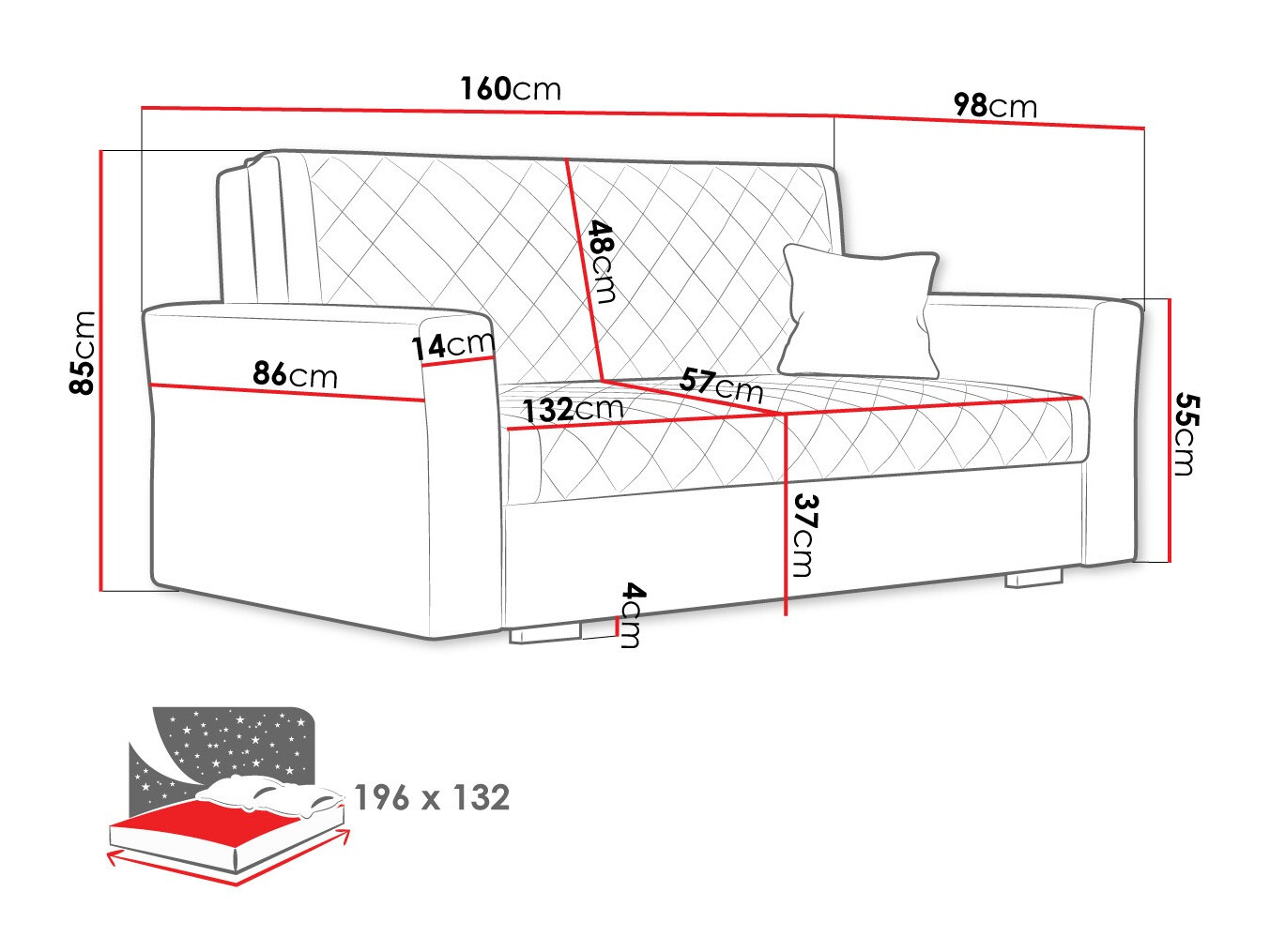 Schlafsofa Clarona III (Zanzibar 190)