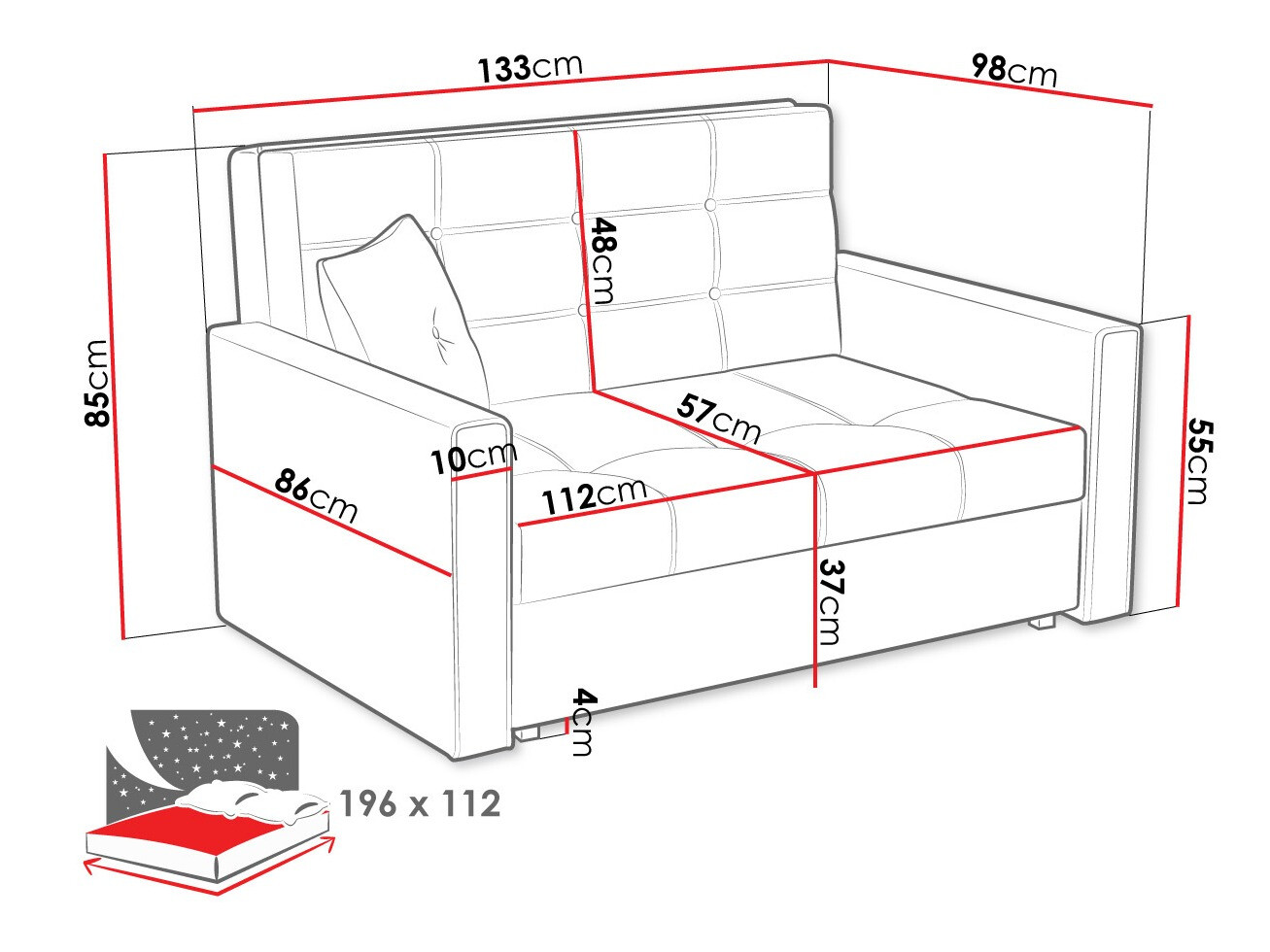 Schlafsofa Columbus 100 (Tatum 276)