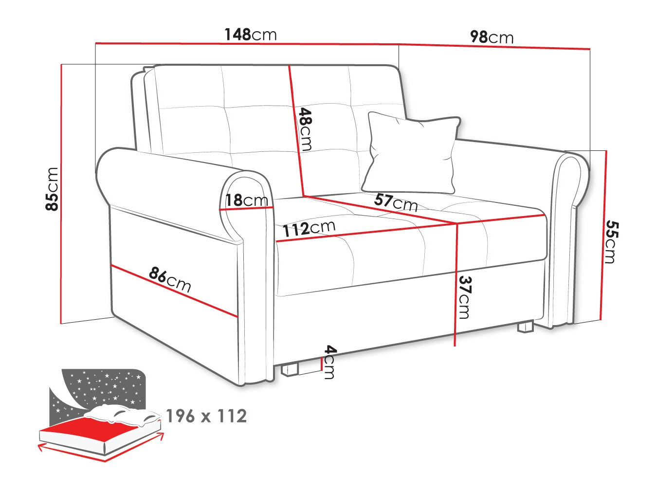 Schlafsofa Aquala II (Kronos 19)
