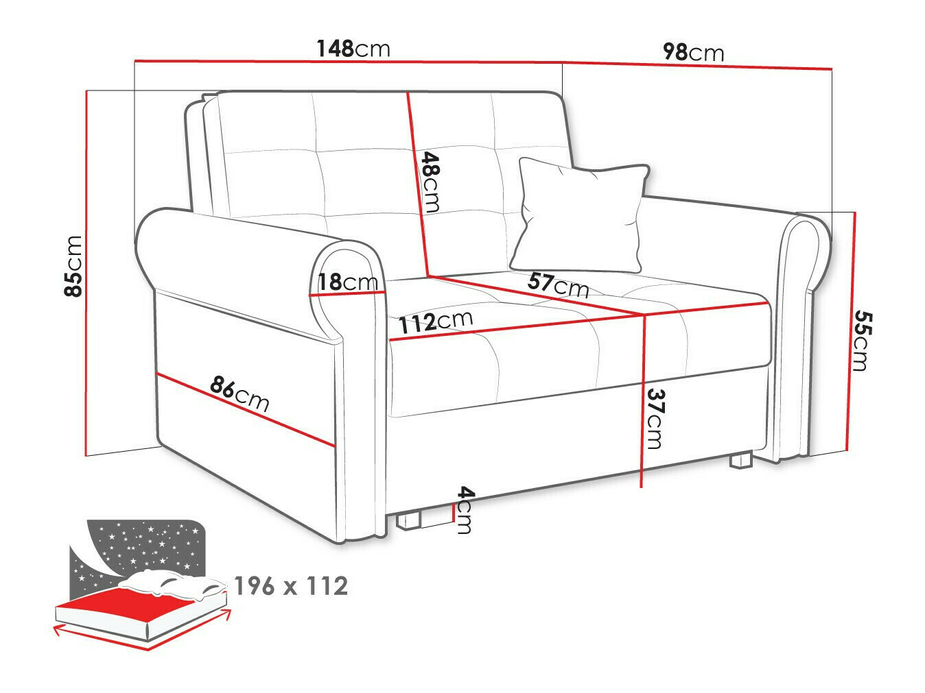 Schlafsofa Aquala II (Mono 241)