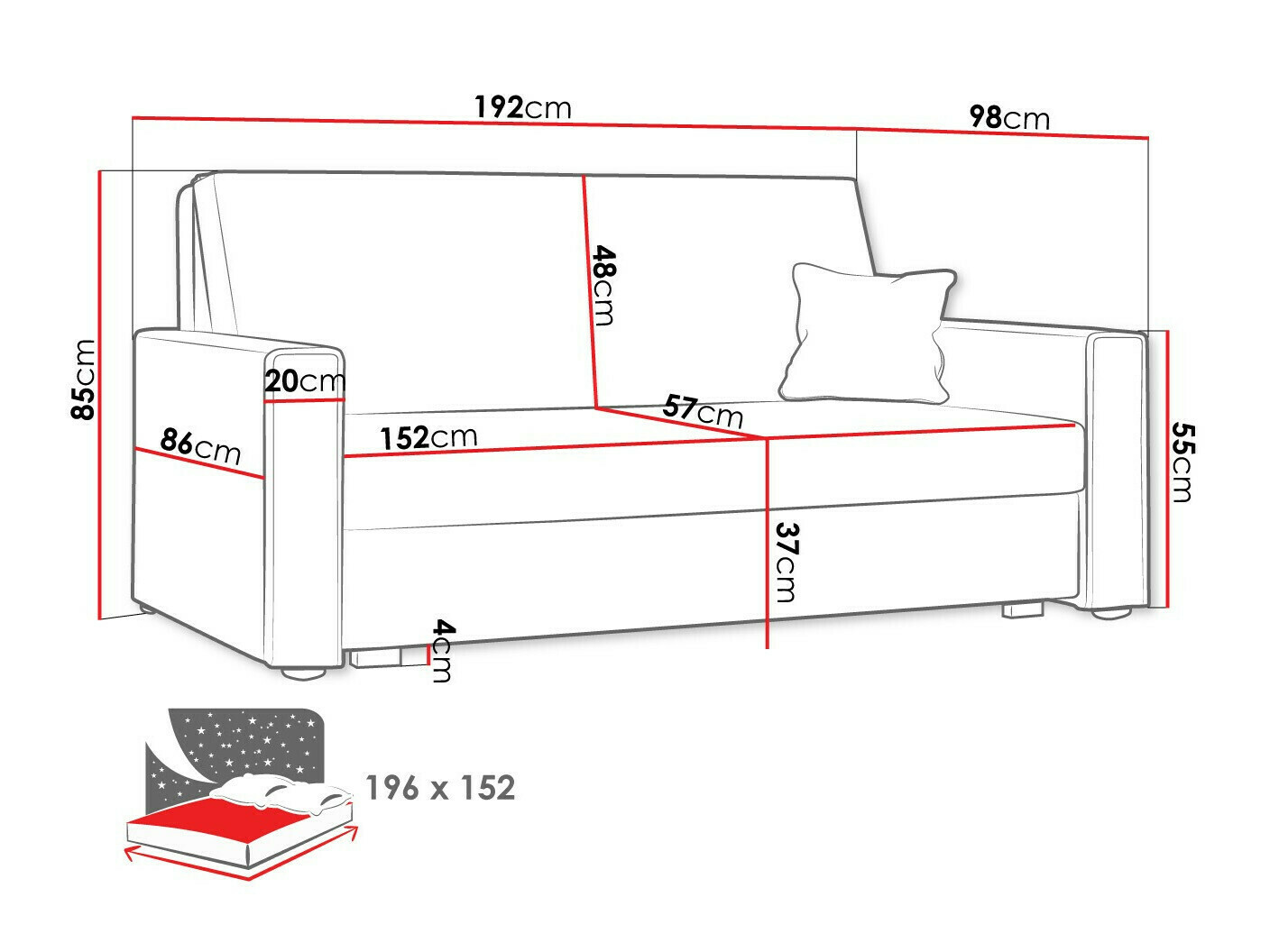 Schlafsofa Clarlen IV (Poso 01)