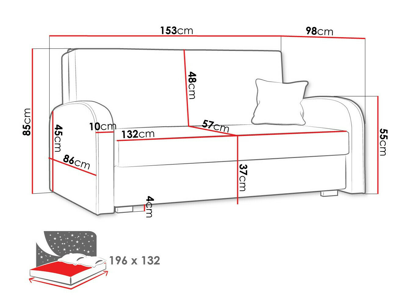 Schlafsofa Galona III (Mono 239 + Sorriso 14)