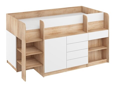 Hohes Bett Gilroy 116 (Sonoma Eichenholzoptik + Weiß)