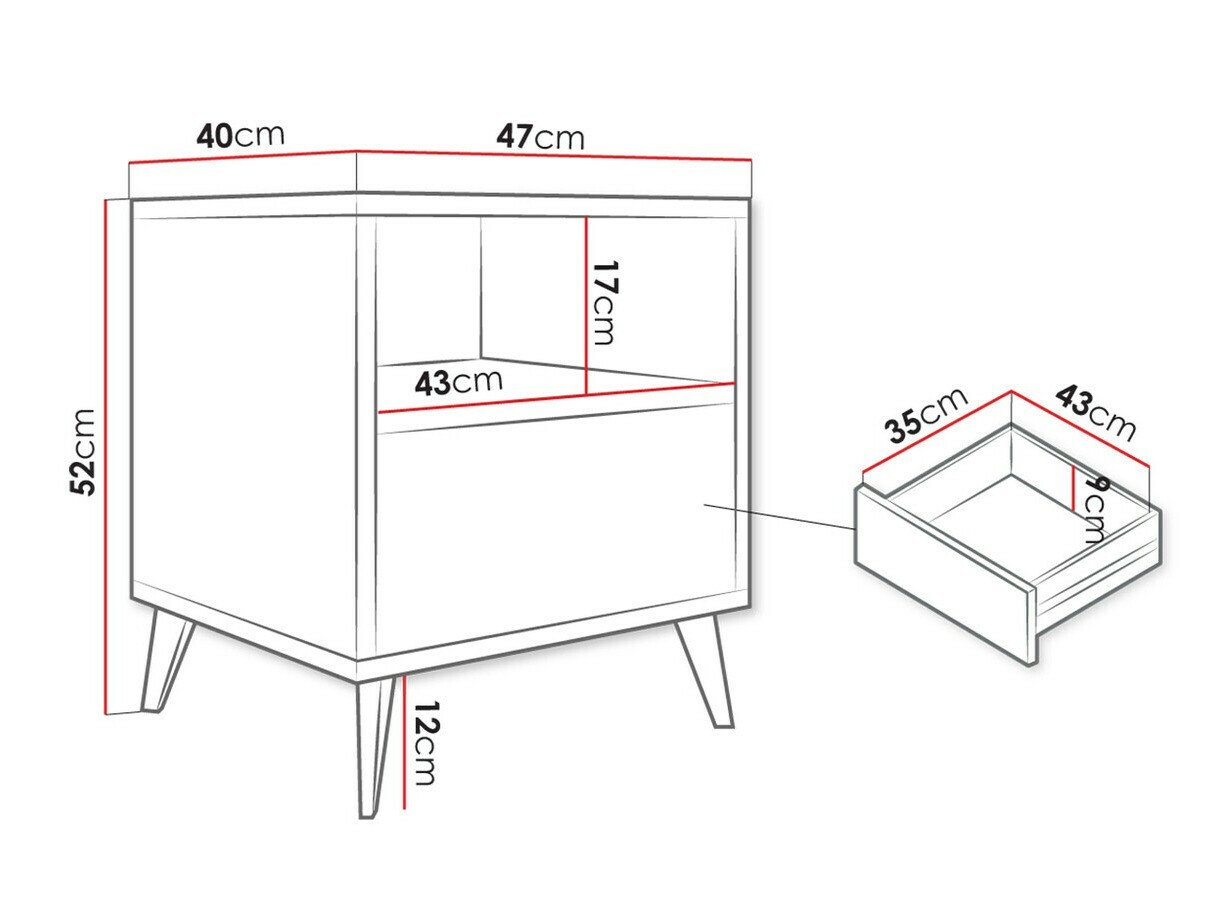 Nachttisch Comfivo Lomcali 107