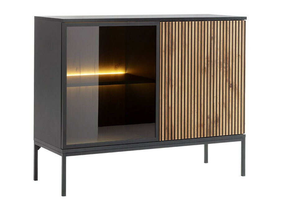 Sideboard Manal (Schwarz + Wotan Eiche)