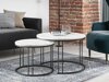 Couchtischset Oswego 105 (Weißer Marmor + Schwarz)
