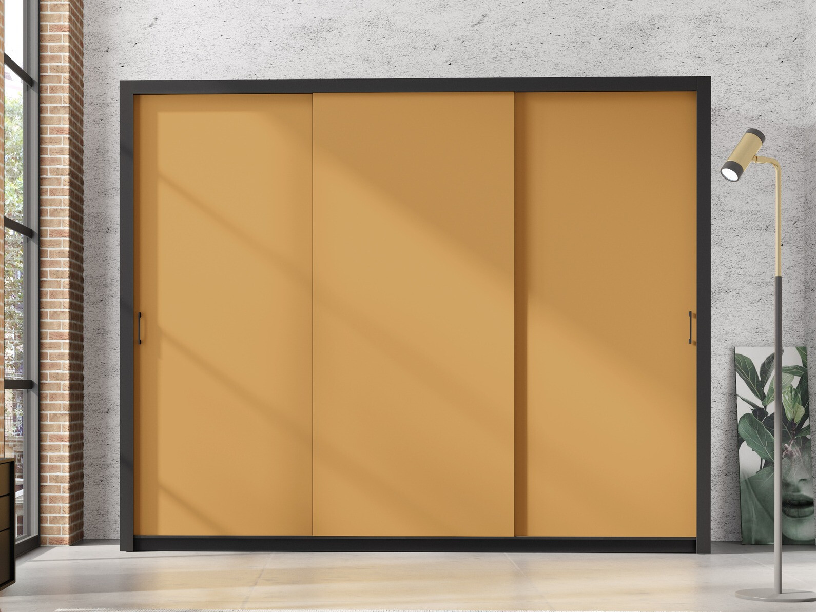 Kleiderschrank Murrieta 193 (Schwarz + Gelb)