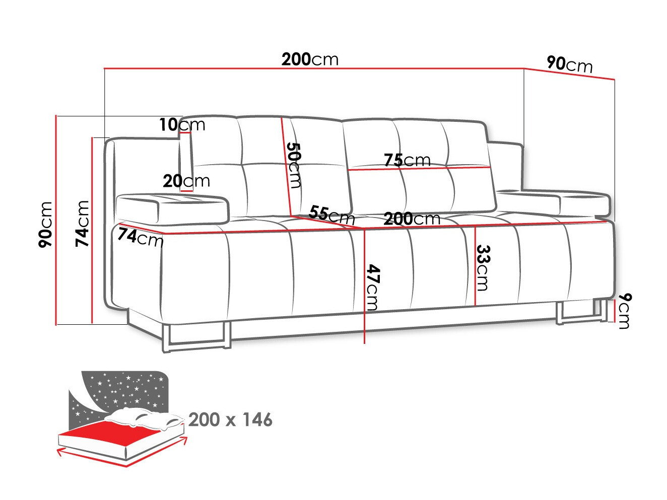 Schlafsofa Columbus 151 (Lux 06)