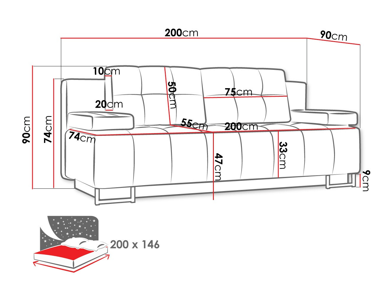 Schlafsofa Columbus 151 (Lux 11)