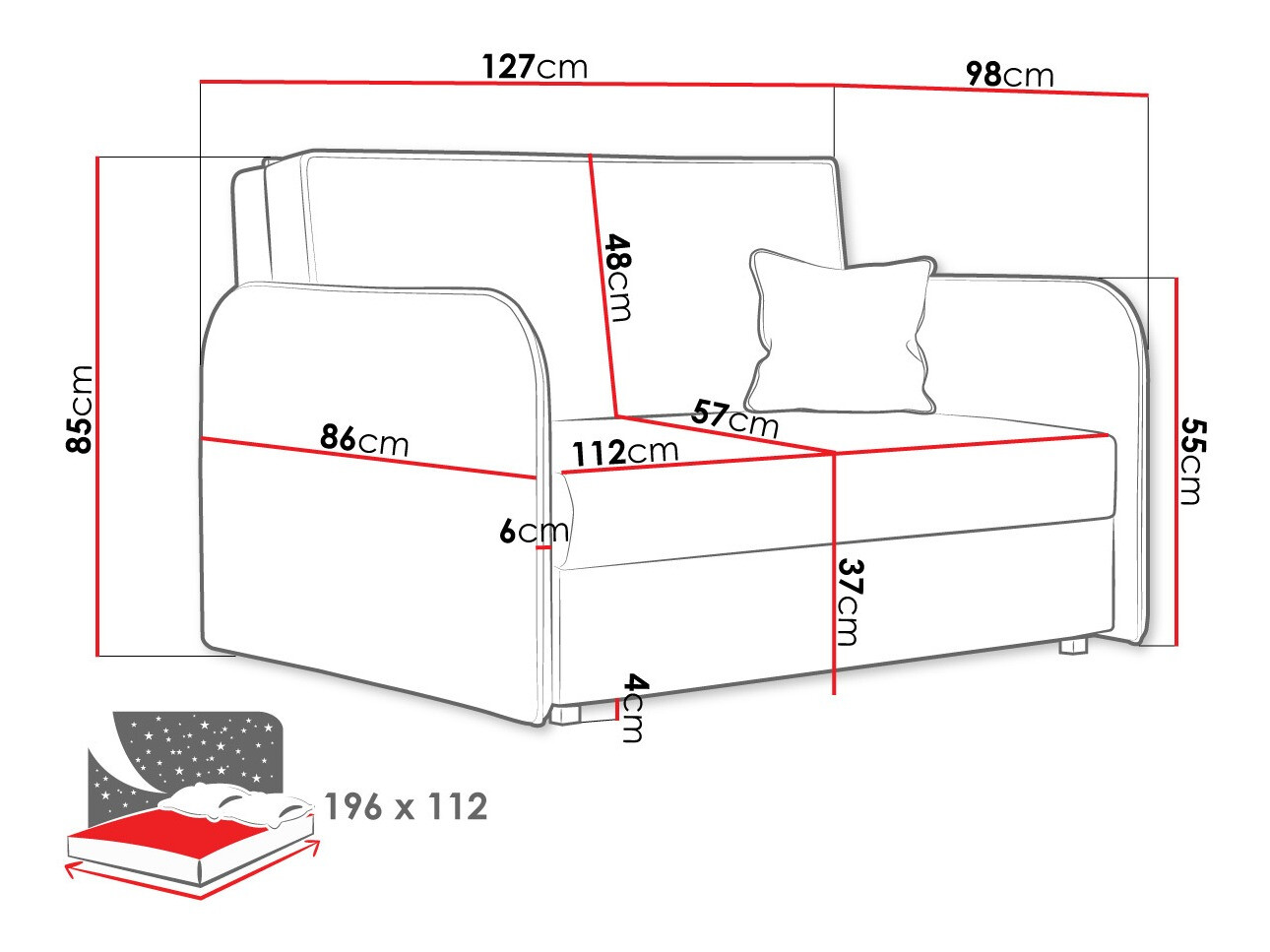 Schlafsofa Lirael II (Mono 232)