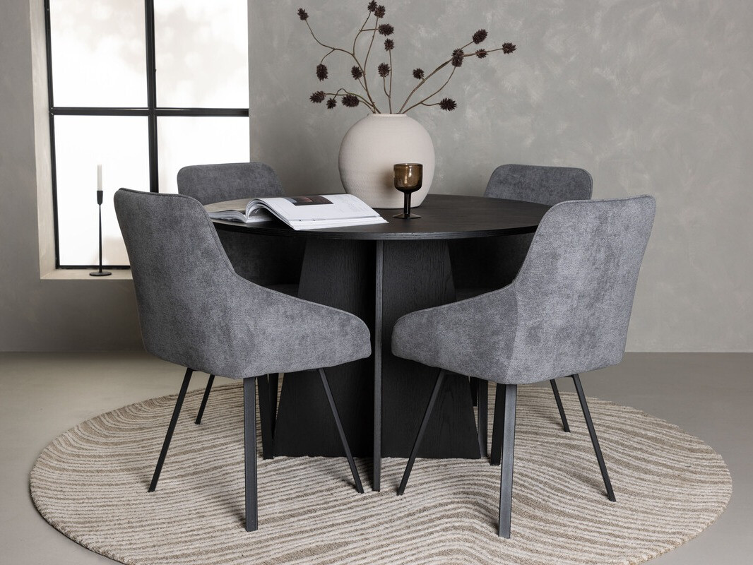 Essgruppe Dallas 4325 (Dunkelgrau + Schwarz)