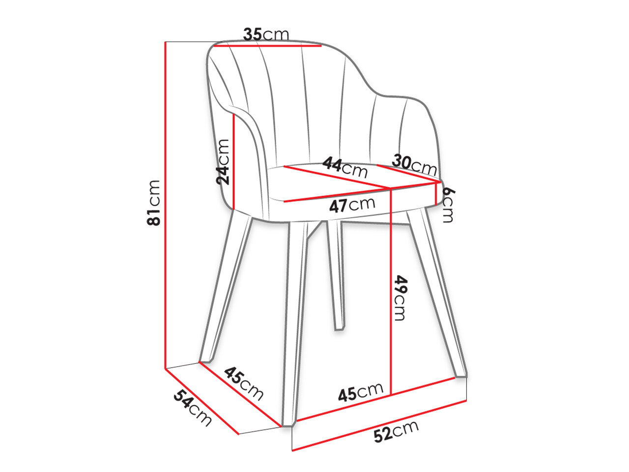 Stuhl Racine 105 (Schwarz + Magic Velvet 2250)