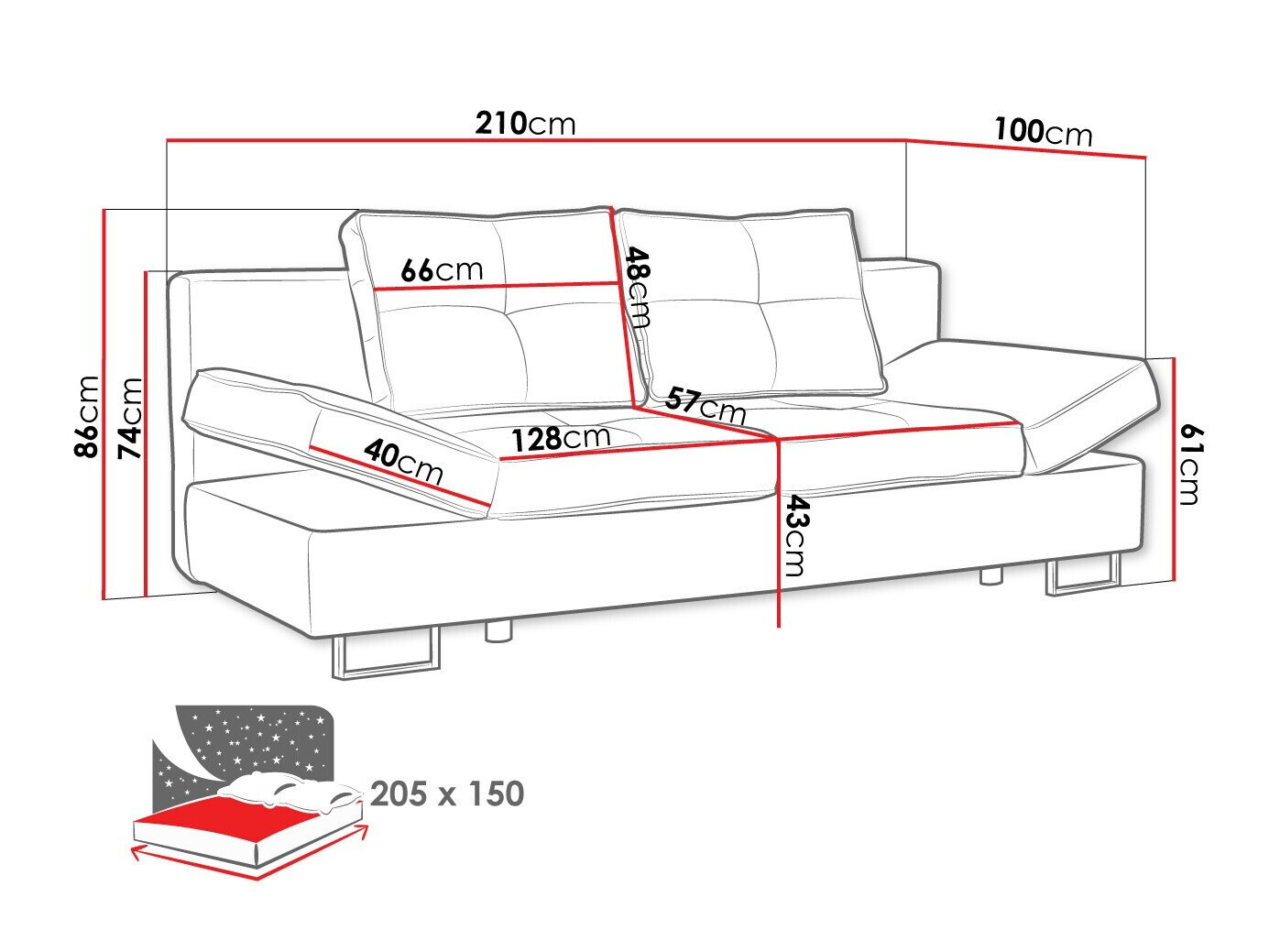 Schlafsofa Lincoln 189 (Barrel 03)