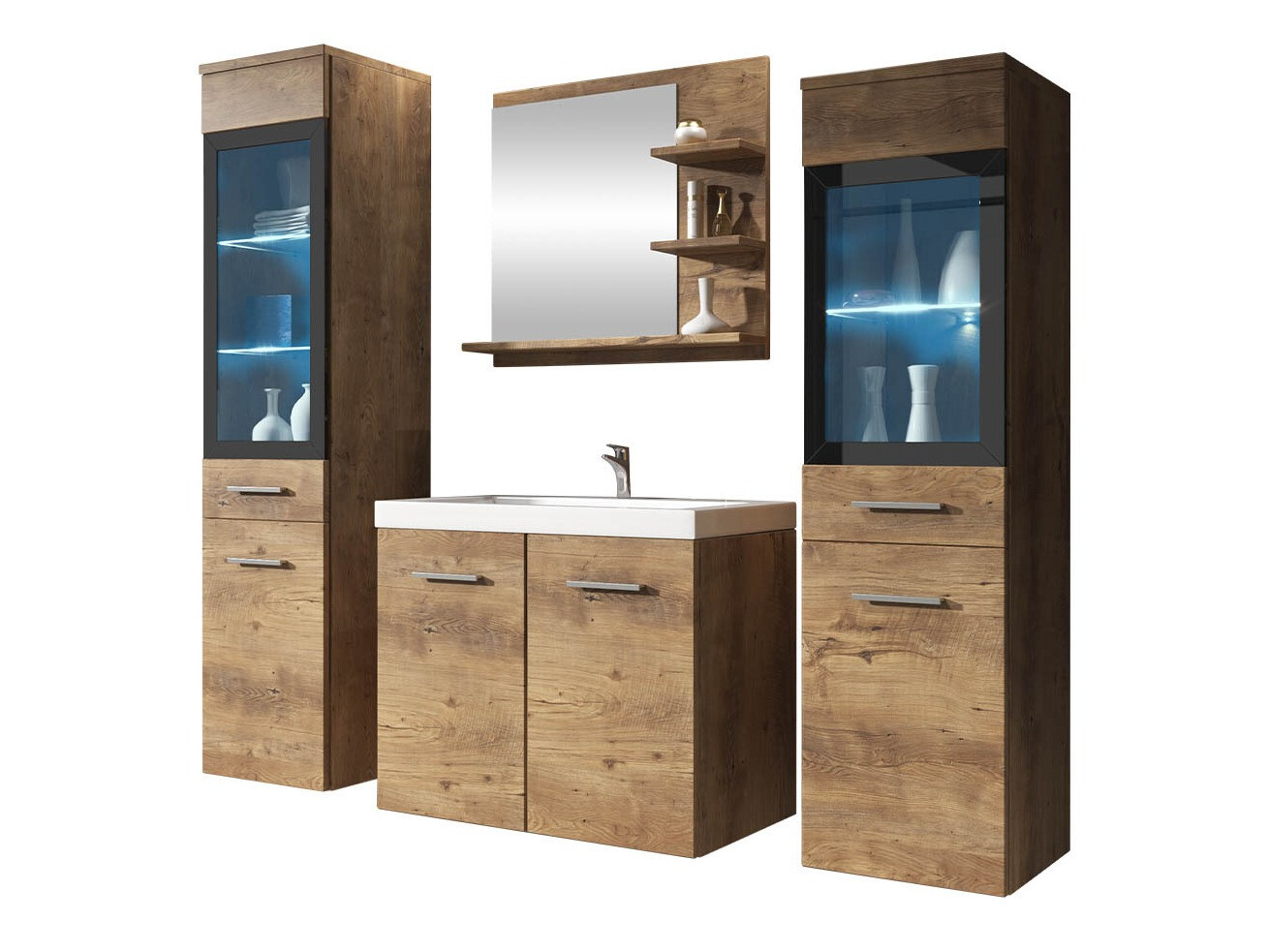 Badezimmer-Set Scientia IV (Kastanienholzoptik)