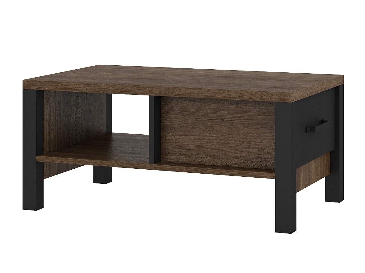 Couchtisch Tornua 107 (Nussholzoptik + Mattschwarz)