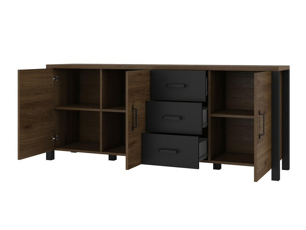 Kommoden Tornua 106 (Nussholzoptik + Mattschwarz)