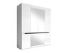 Kleiderschrank Austin B102 (Weiß + Weiß glänzend)