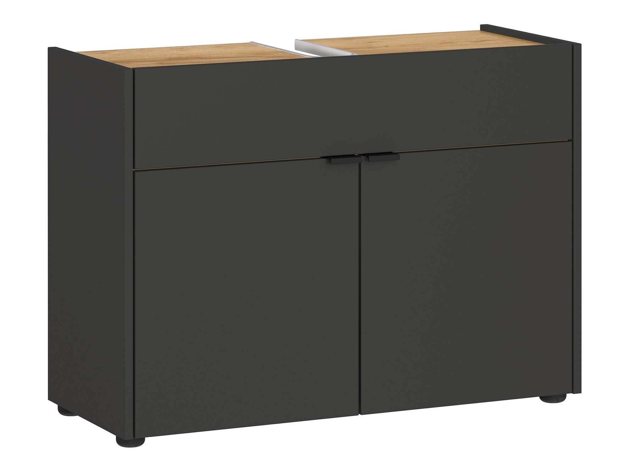 Badezimmer-Set Ventei 104 (Graphit + Navarra eichenholzoptik)