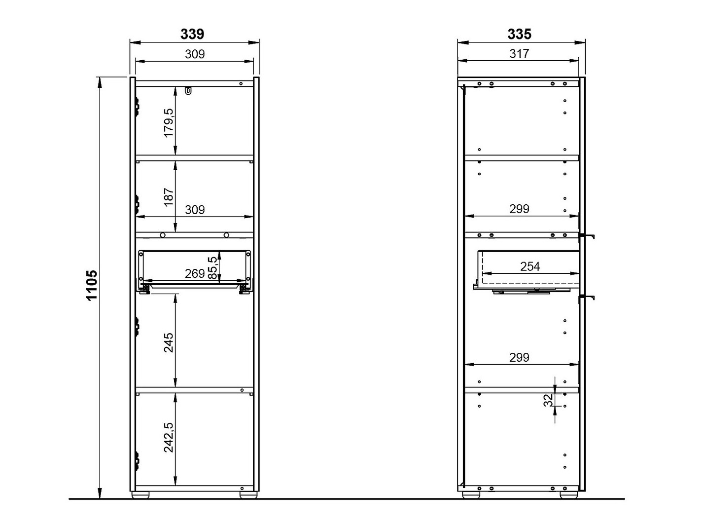 Badezimmer-Set Ventei 106 (Graphit + Navarra eichenholzoptik)