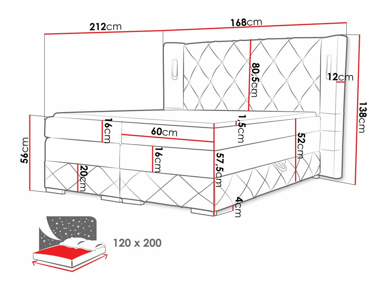 Boxspringbett Historia (Kameleon 92)