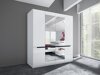 Kleiderschrank Austin B102 (Weiß + Weiß glänzend)