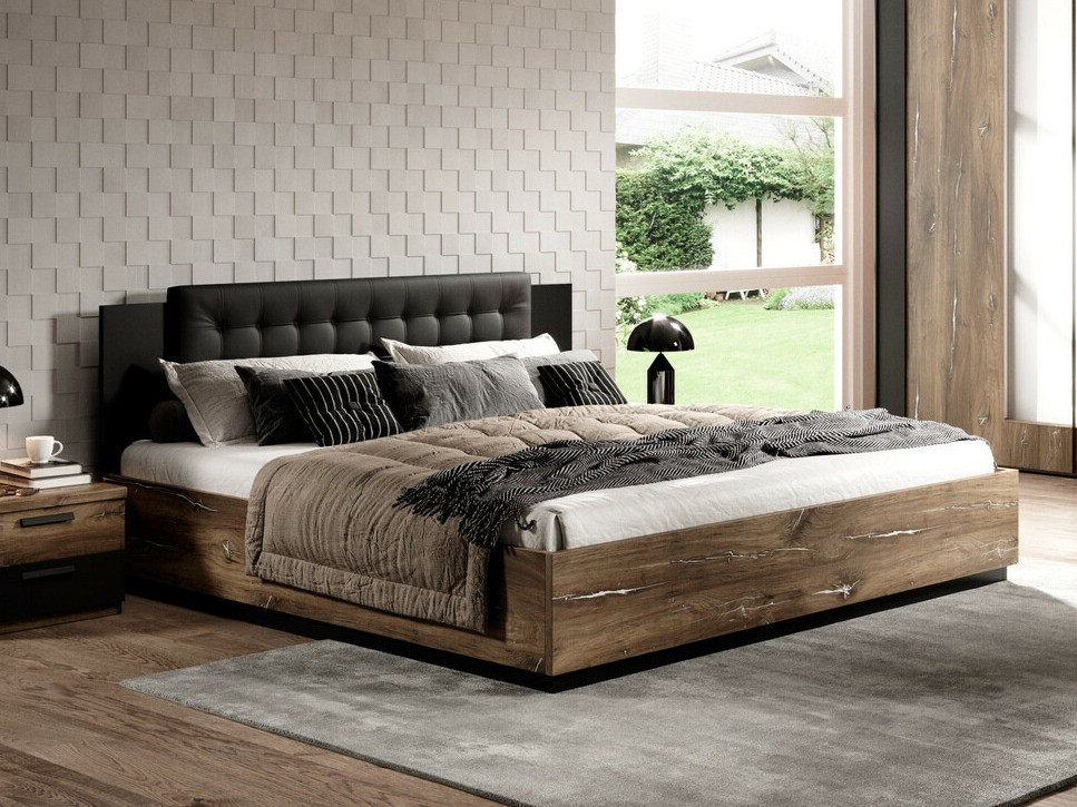 Bett Felelie 103 (Tamus Flagstaf eichenholzoptik + Silber)