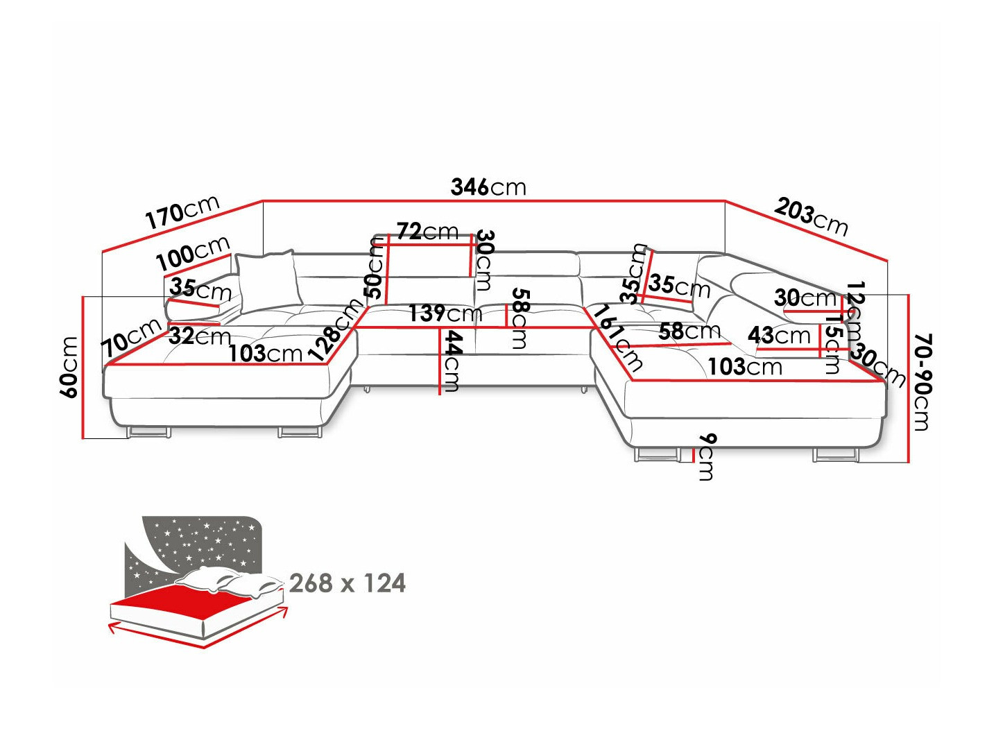 Ecksofa Comfivo Eliferu 103 (Lux 05)
