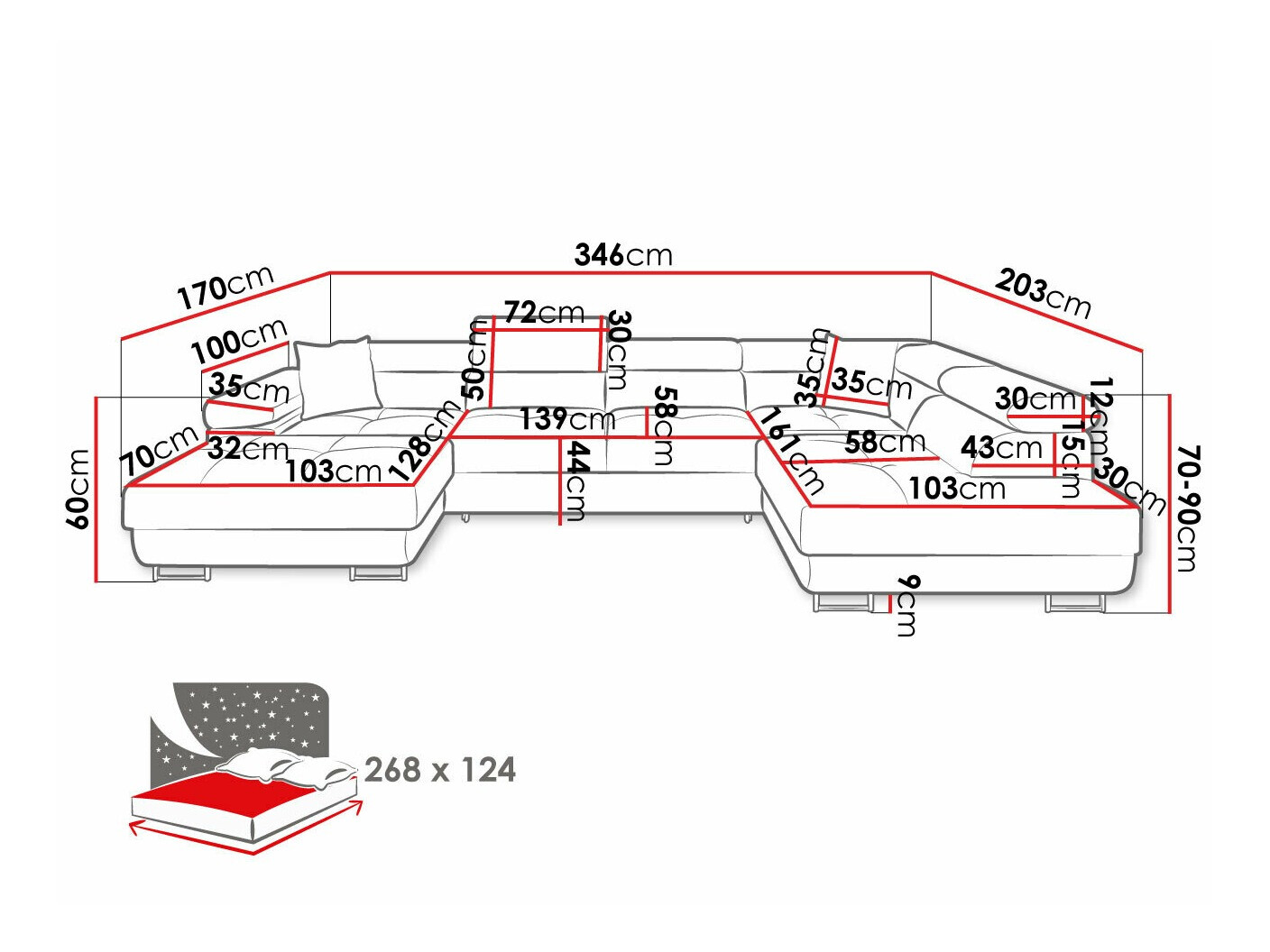 Ecksofa Comfivo Eliferu 103 (Manila 18)