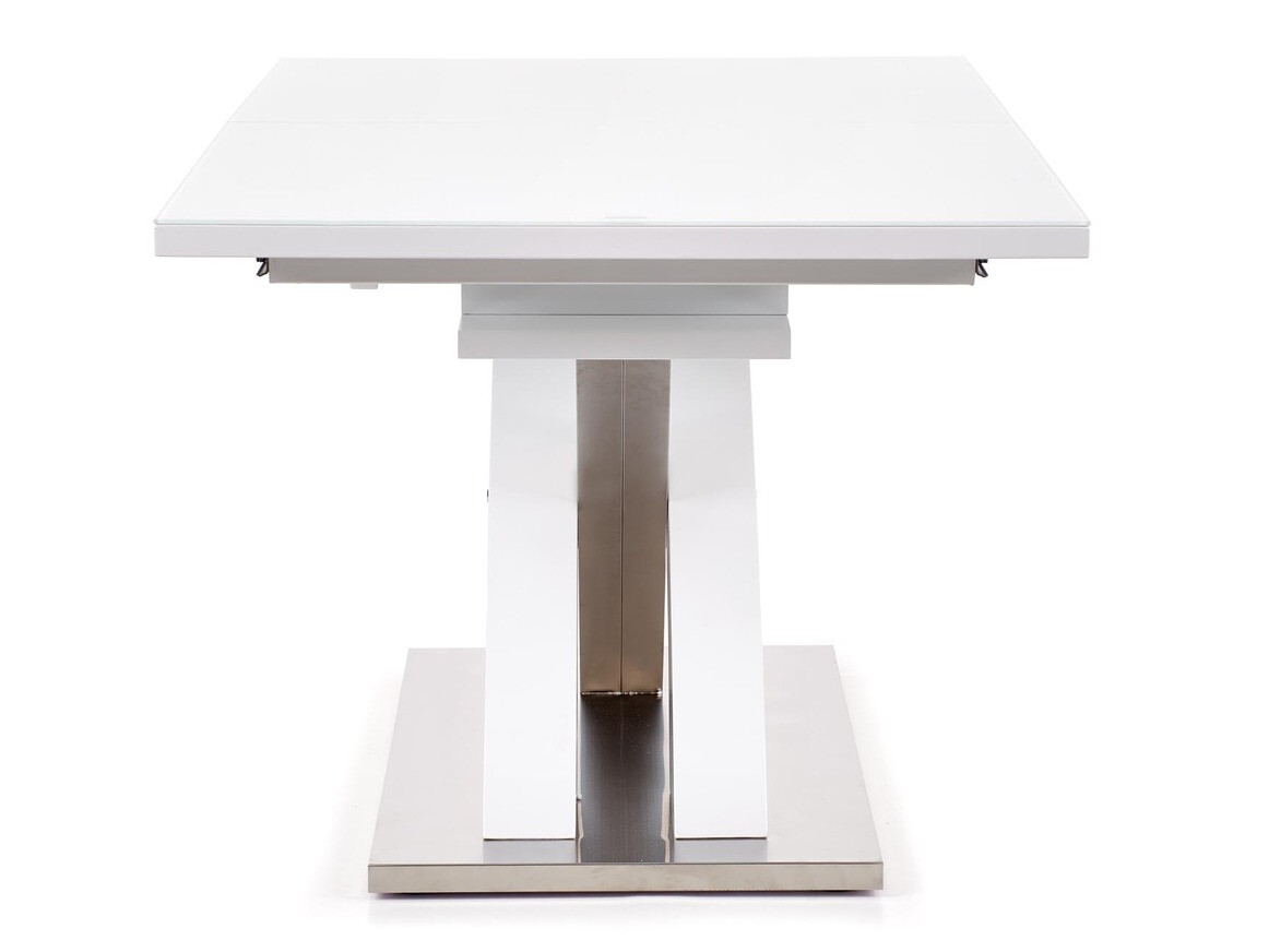 Tisch Houston 295 (Weiß glänzend + Weiß + Silber)