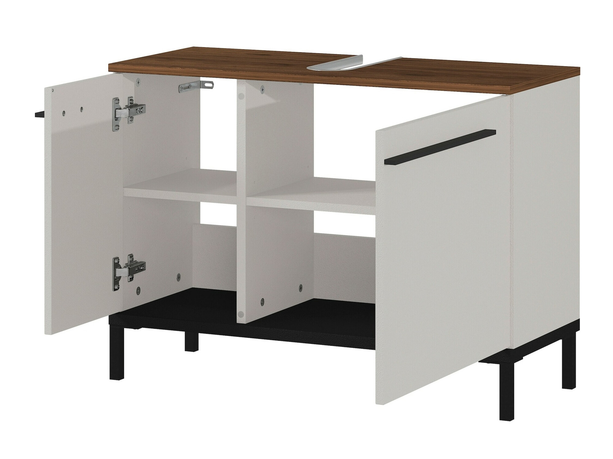 Badezimmer-Set Ruvlevu 105 (Hellgrau + Nussholzoptik)