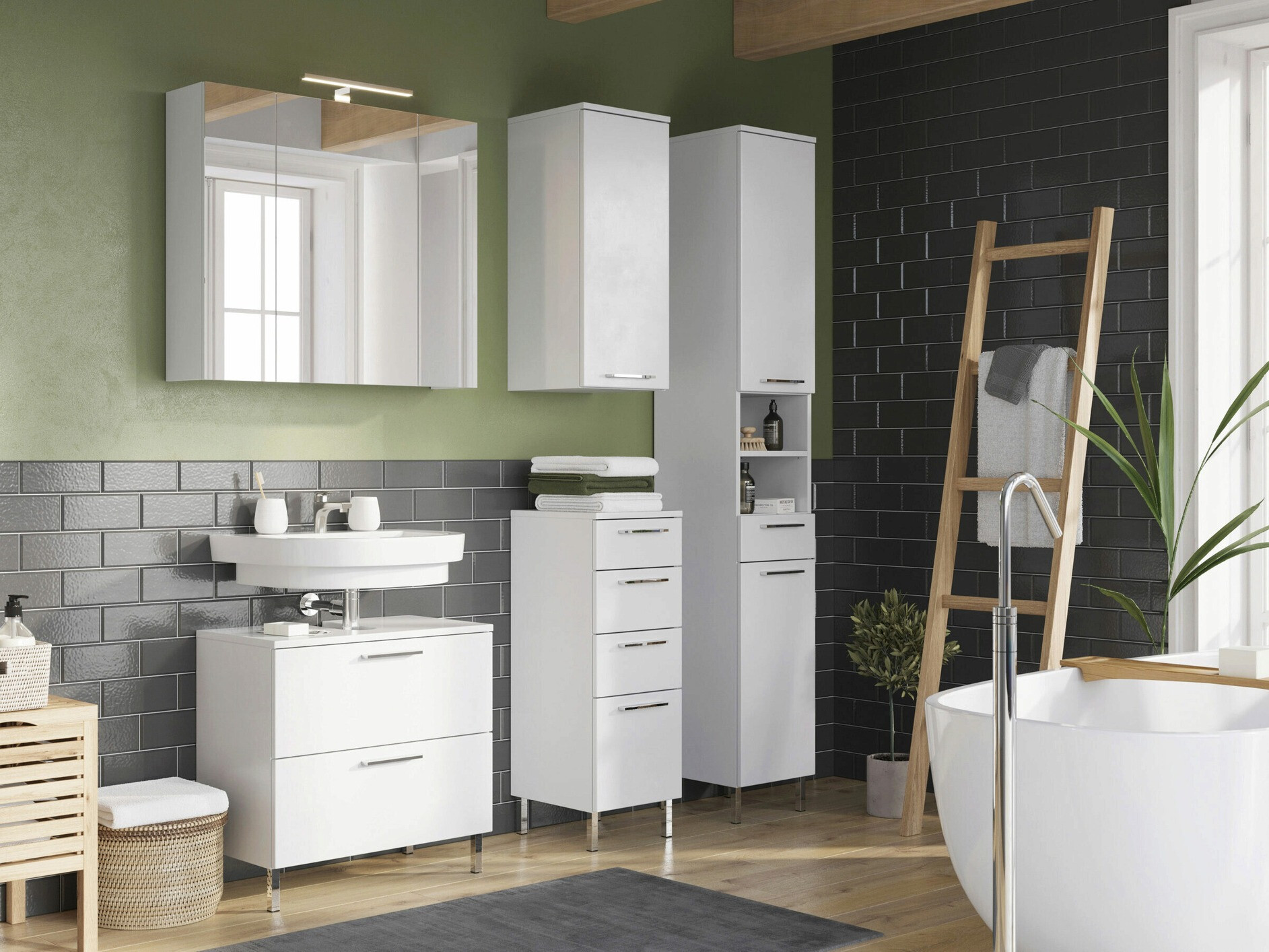 Badezimmerspiegelschrank Temeli 101 (Weiß)