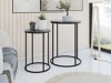 Couchtischset Richardson 120 (Schwarzer Marmor + Schwarz)