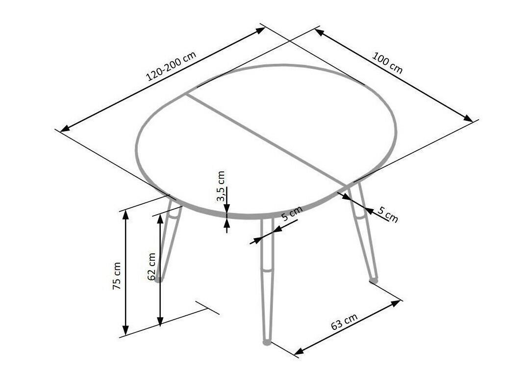 Tisch Houston 567 (Weiß + San Remo Eichenholzoptik)