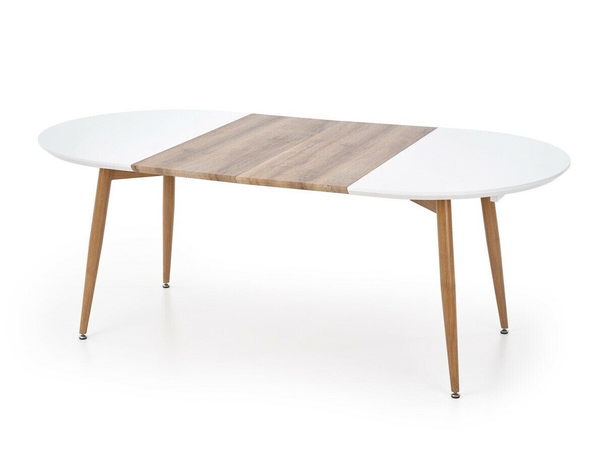 Tisch Houston Humus (Weiß + Eichenholzoptik Honig)