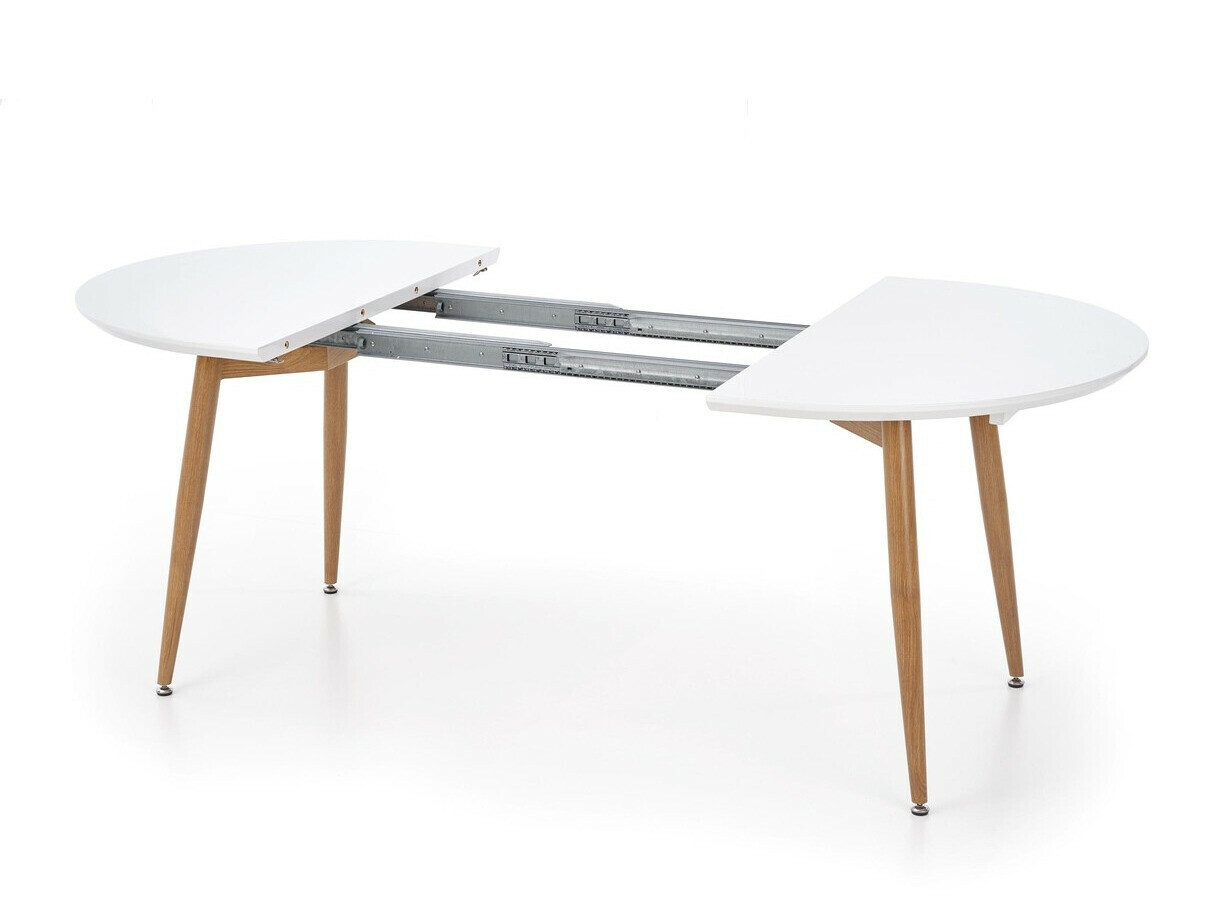 Tisch Houston Humus (Weiß + Eichenholzoptik Honig)