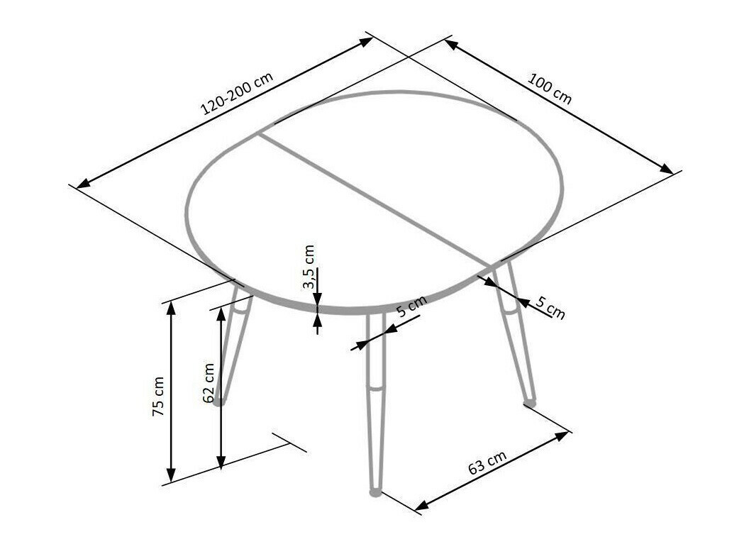 Tisch Houston Humus (Weiß + Eichenholzoptik Honig)
