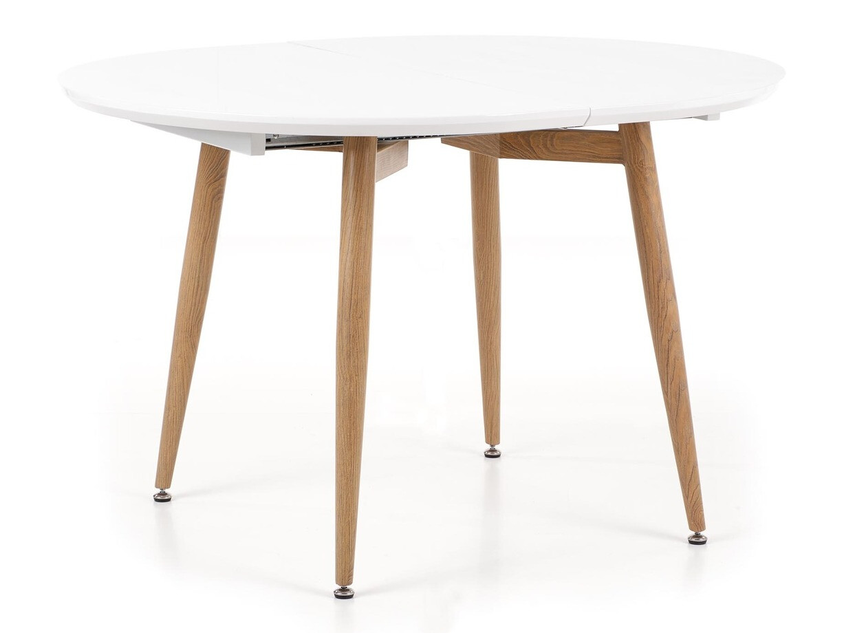 Tisch Houston Humus (Weiß + San Remo Eichenholzoptik)