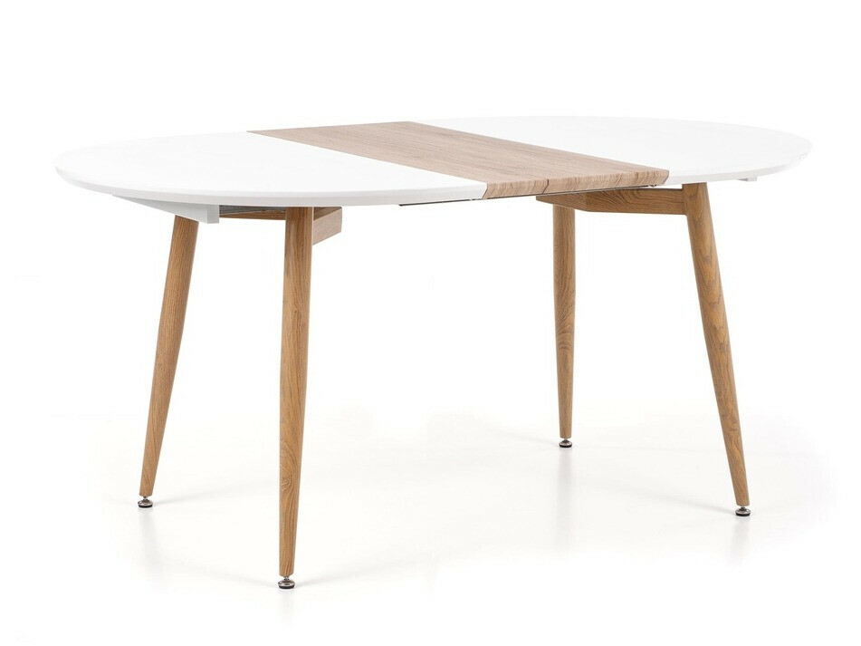 Tisch Houston Humus (Weiß + San Remo Eichenholzoptik)